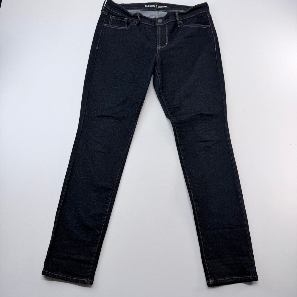 Old Navy Original Mid-Rise Straight Leg Jeans Dark Wash Blue Size 8 Short